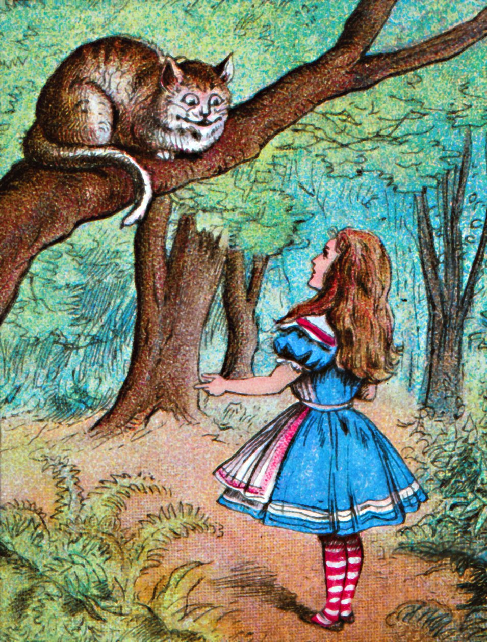 Alice and the Cheshire Cat, c1910 od John Tenniel