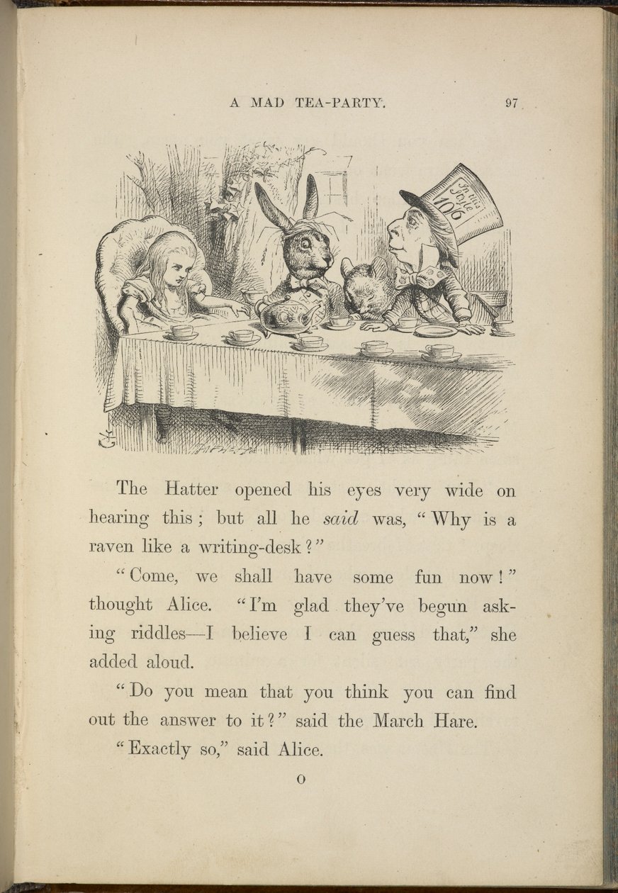 Alice na čajovém večírku šíleného kloboučníka. od John Tenniel