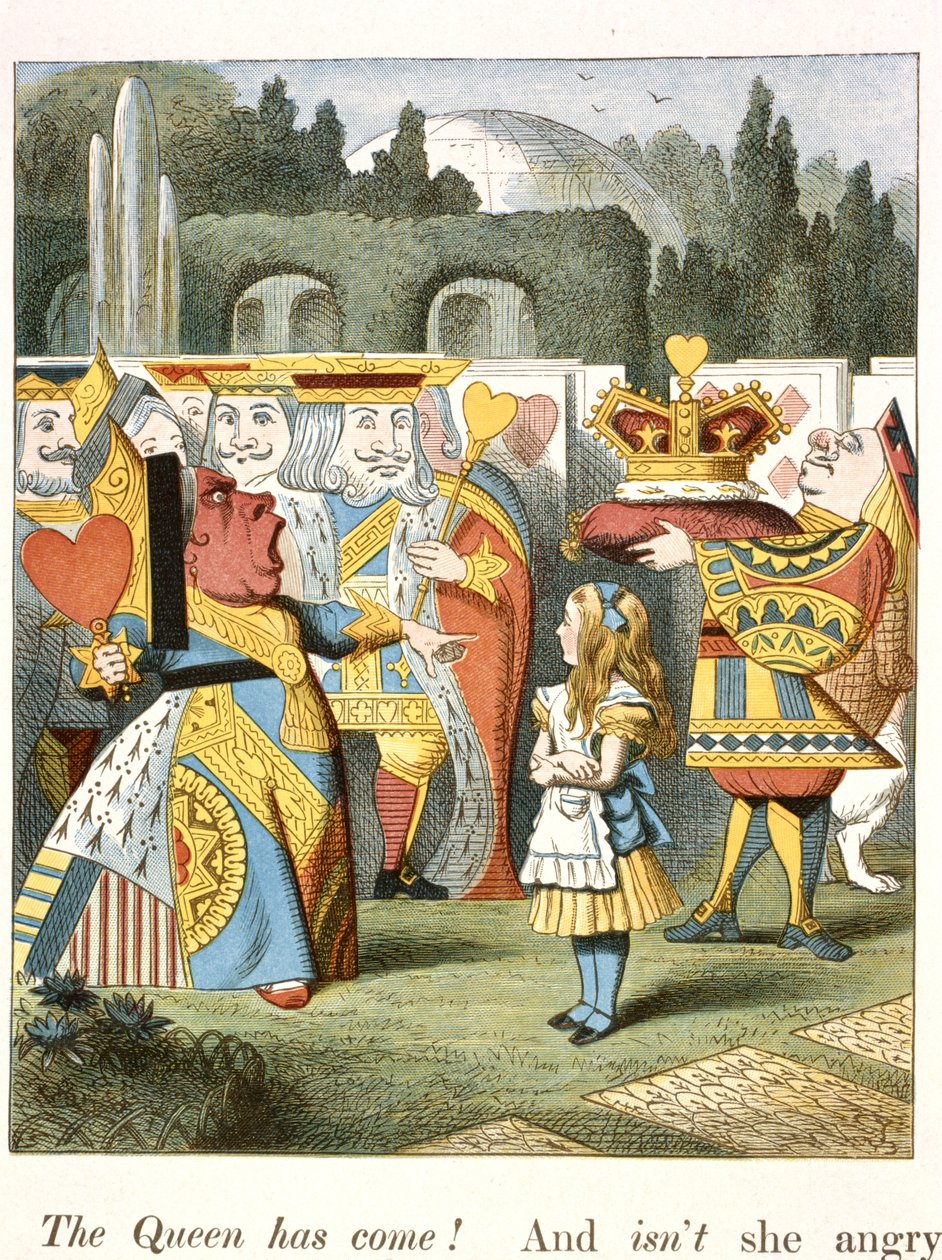 Rozzlobená královna. Srdcová královna. od John Tenniel