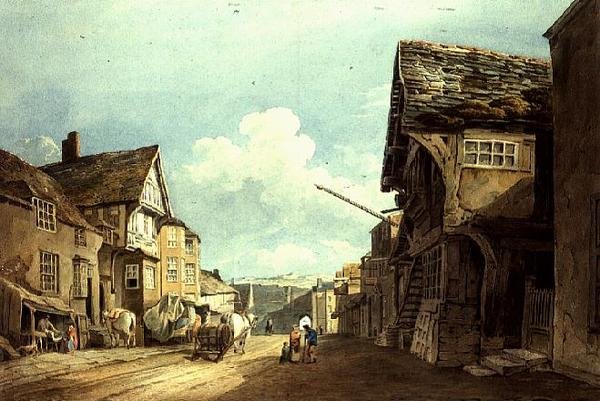 Při pohledu dolů na High Street, Conwayi od John Varley