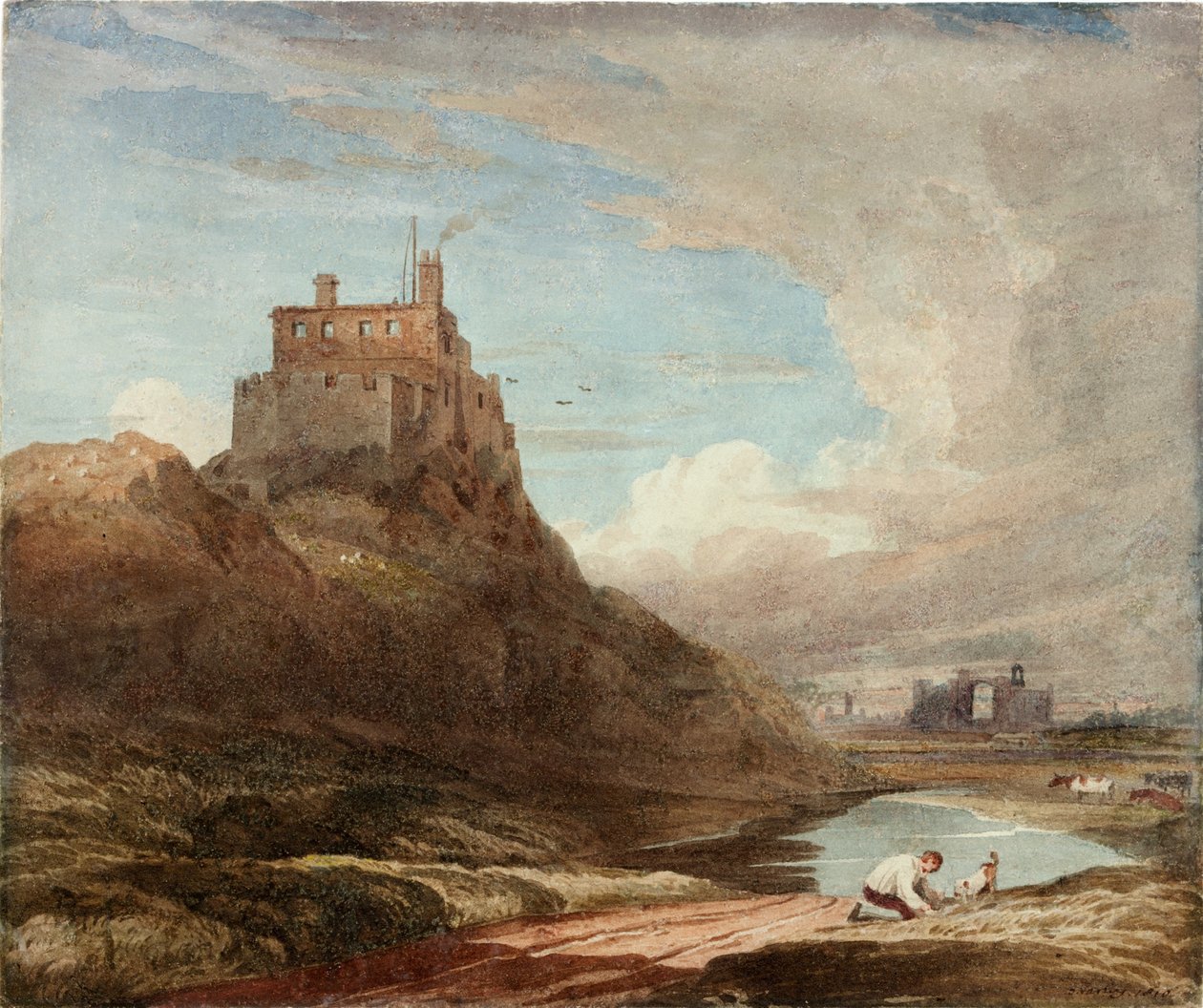 Pohled na hrad Holy Island od John Varley