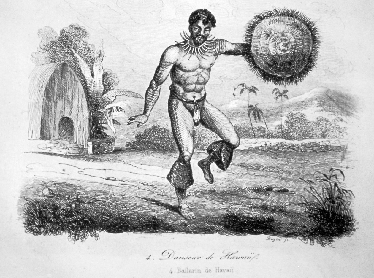Havajská tanečnice, 1770-1793 od John Webber