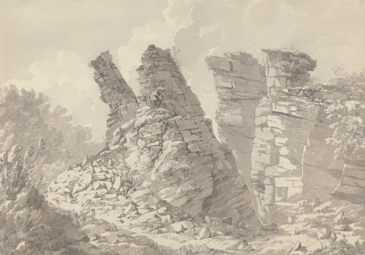 Hob Thursts Houses, Monsoldale, Derbyshire od John Webber