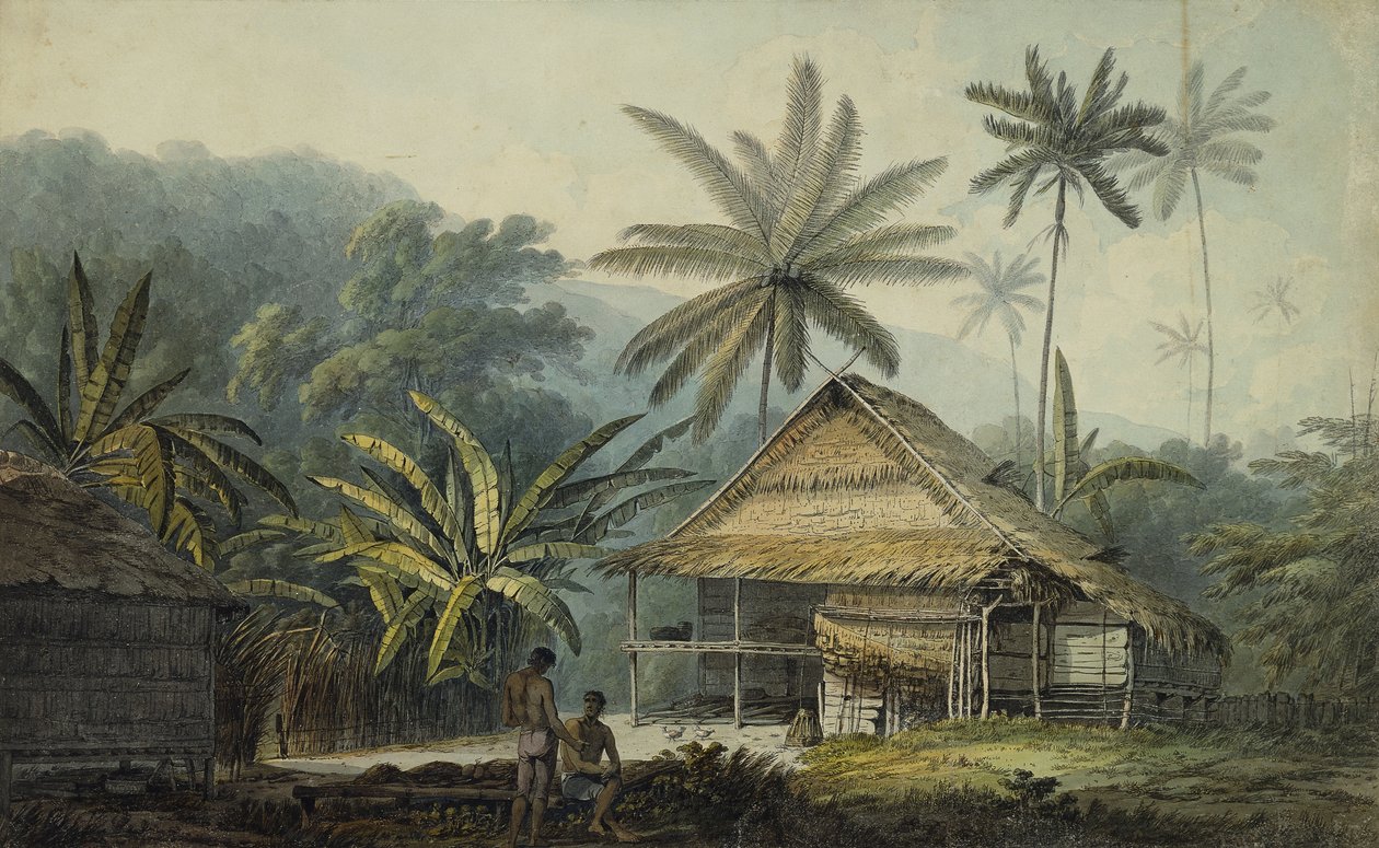 Pohled na ostrov Krakatoa, od John Webber