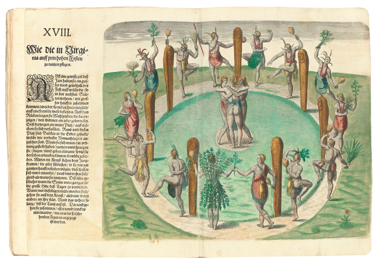 Tančící domorodí Indiáni, 1590 od John White