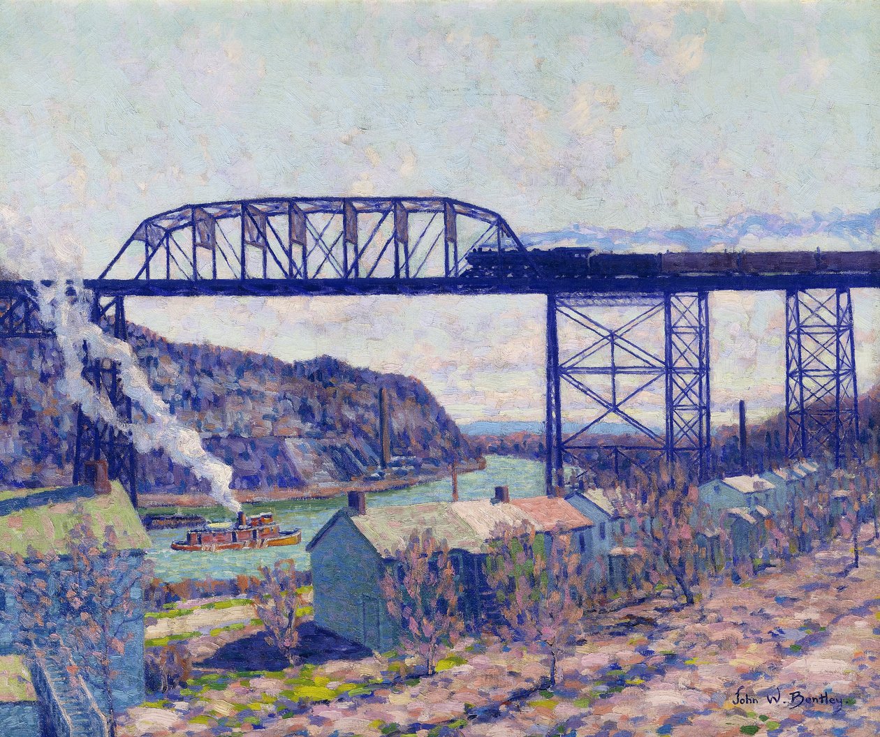 Na Rondout (olej na plátně) od John William Bentley