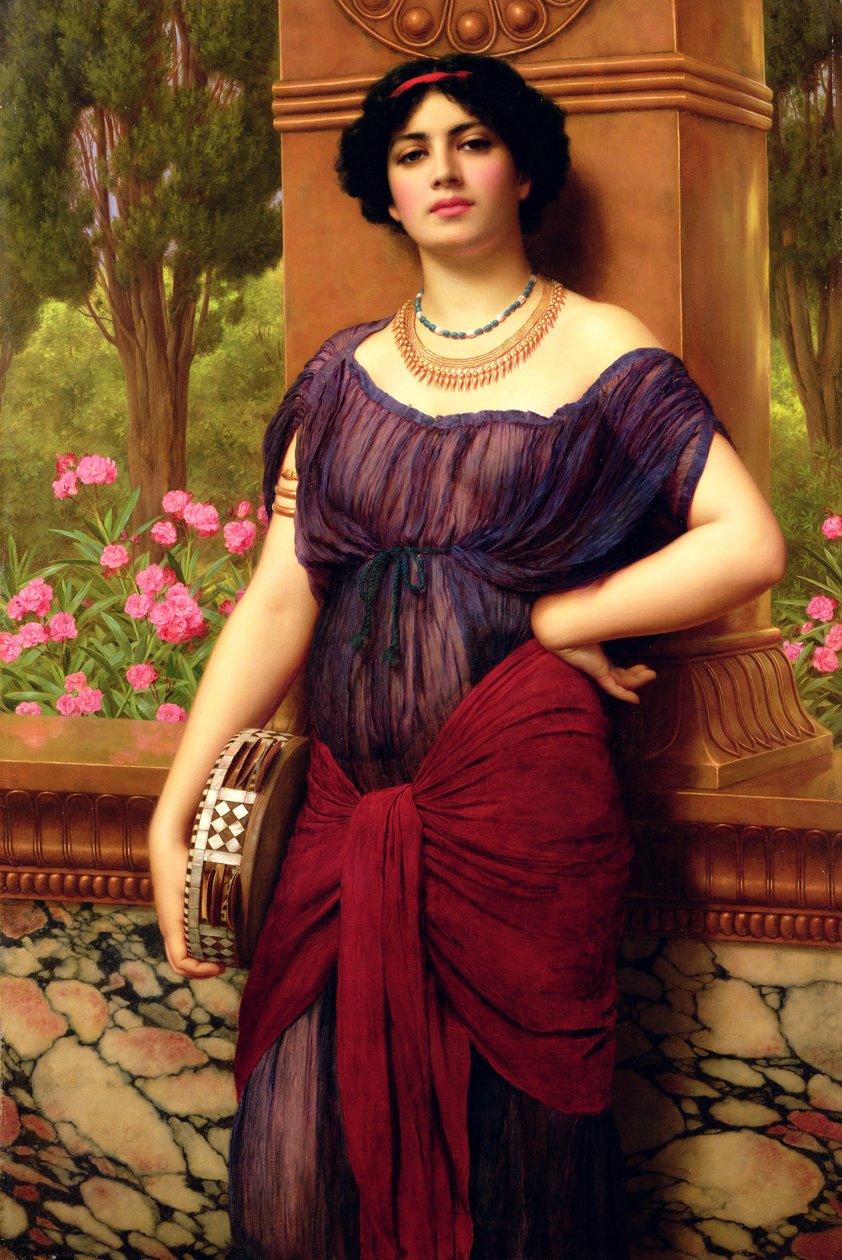 Hráč na tamburínu od John William Godward