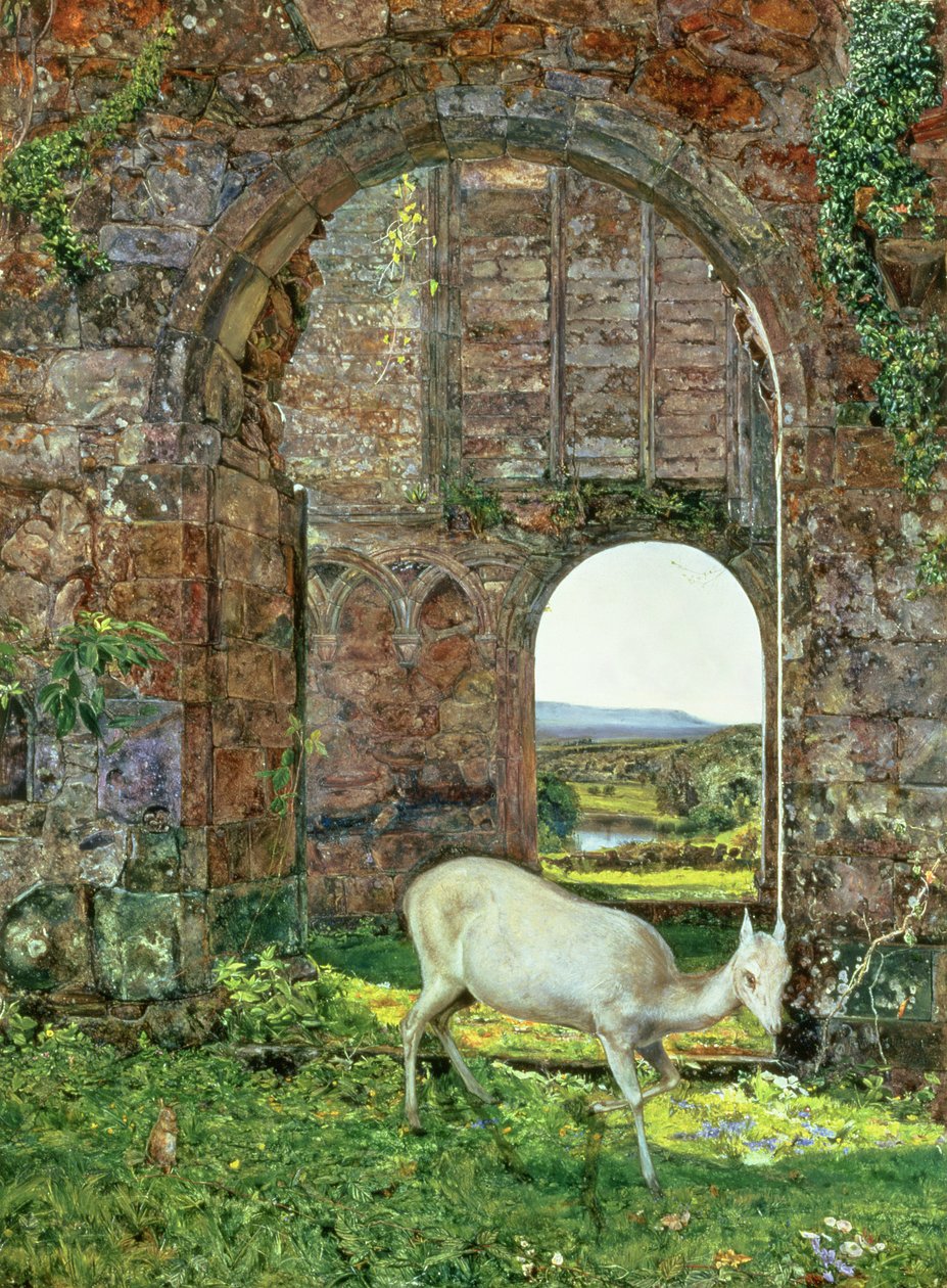 Bílá laň z Rylstonu od John William Inchbold