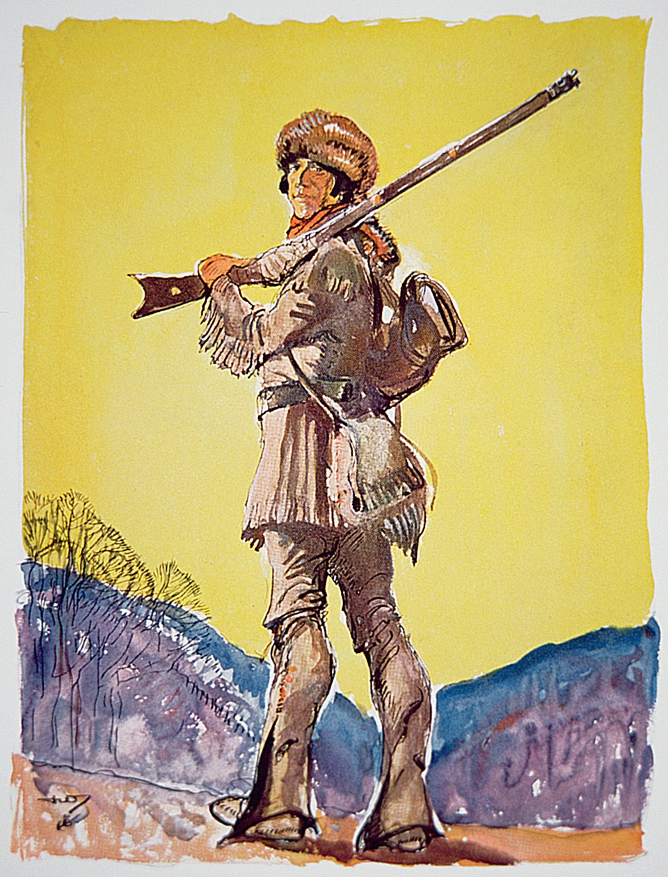 Davy Crockett (barevné lito) od John William Jr. Thomason