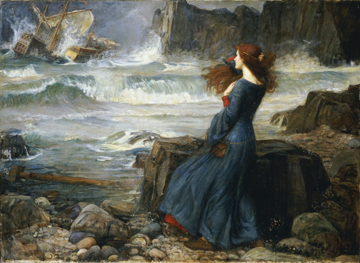 Miranda - Bouře, 1916 od John William Waterhouse