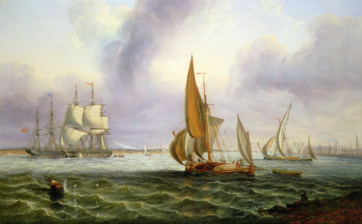 Temže ve Woolwichi od John Wilson Carmichael