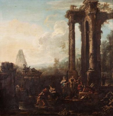Capriccio klasických ruin od John Wootton