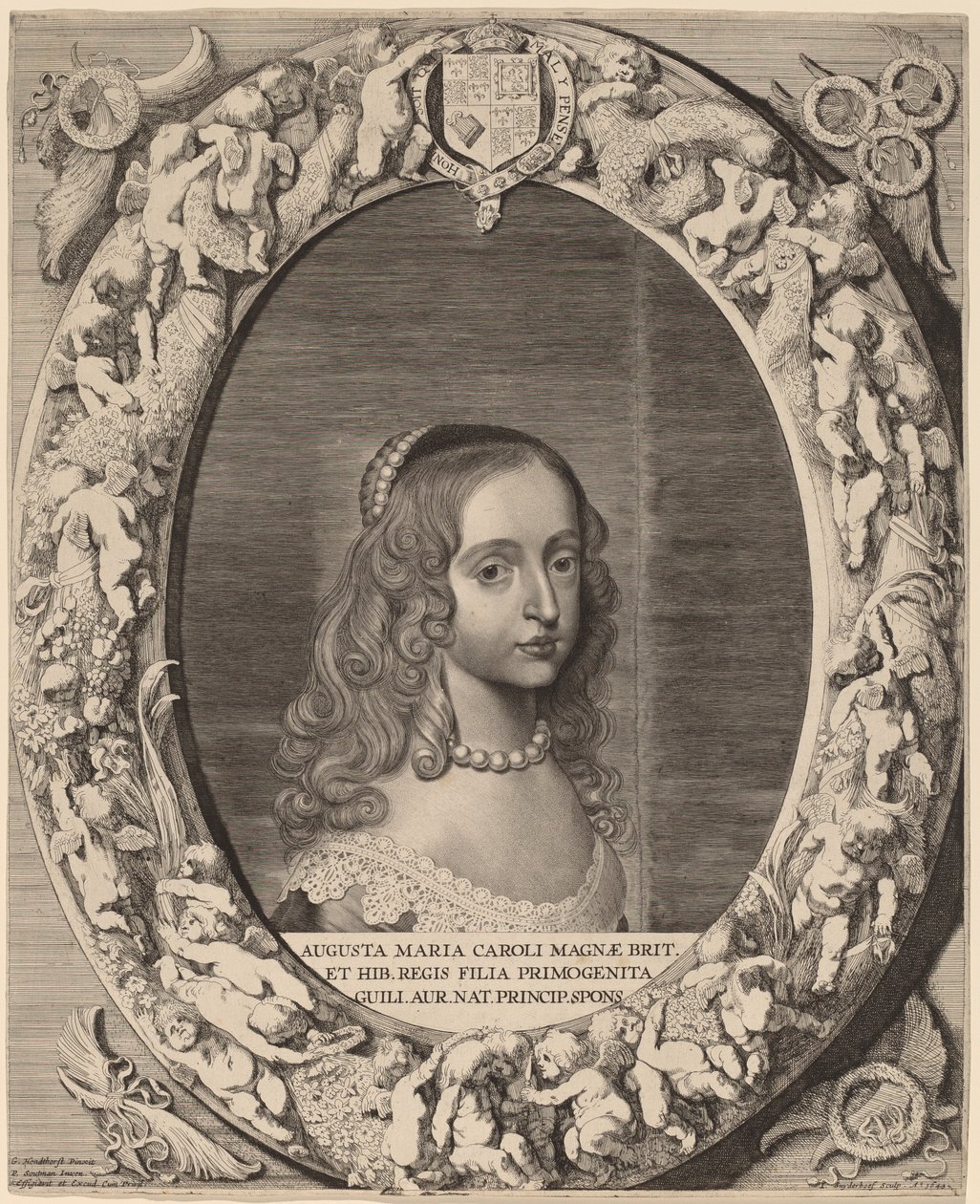 Marie I Stuart od Jonas Suyderhoff after Gerrit van Honthorst