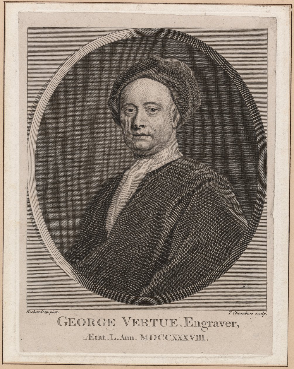 George Vertue, rytý Thomas Chambars (1724-89), kolem 1762 od Jonathan Richardson