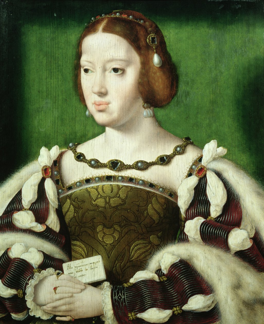 Francouzská královna Eleanor (tempera na panelu) od Joos van Cleve