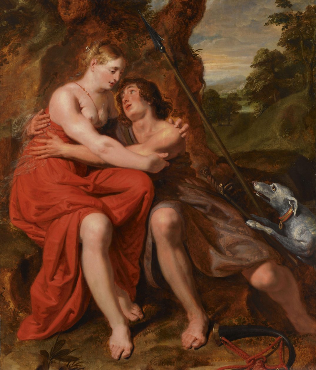 Venuše a Adonis od Joos de Pape