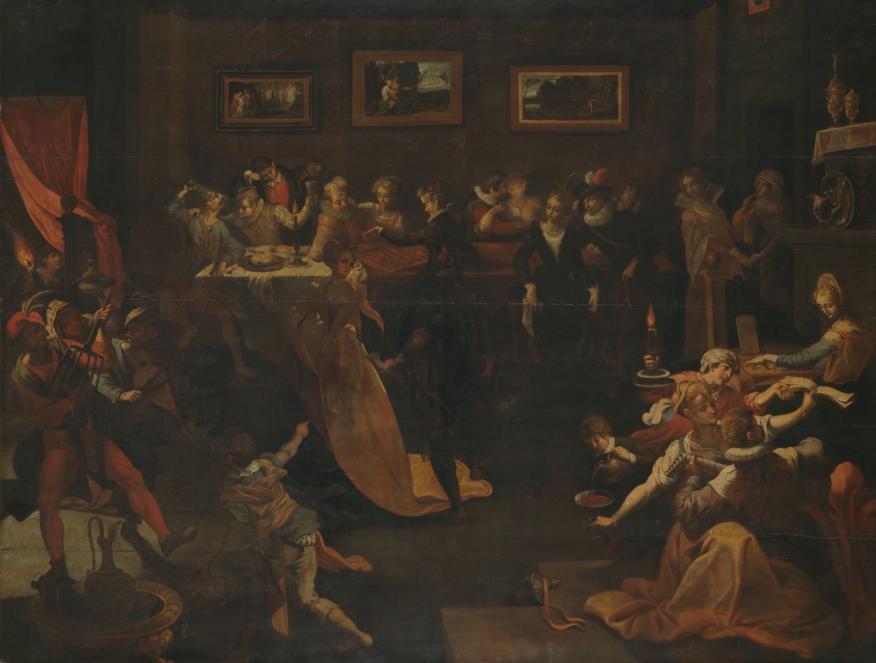 Noční banket a maškaráda od Joos van Winghe (copy after)