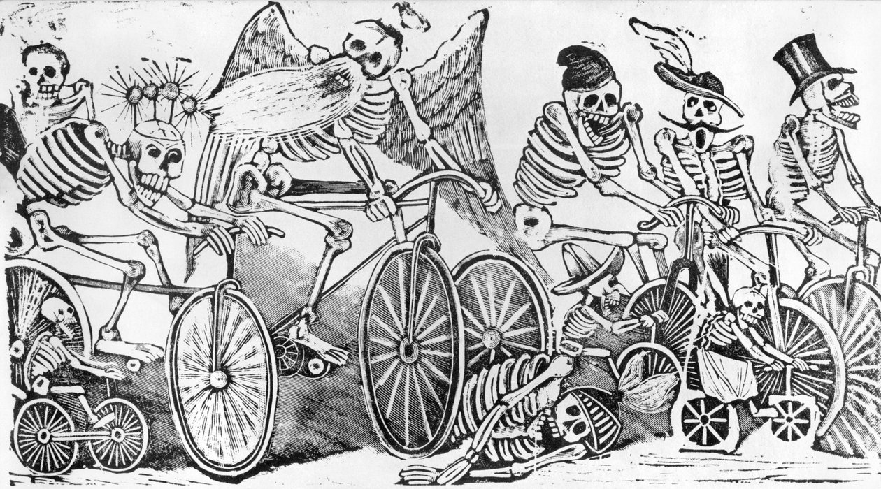 Calavera 20. století (zinkový lept) od José Guadalupe Posada