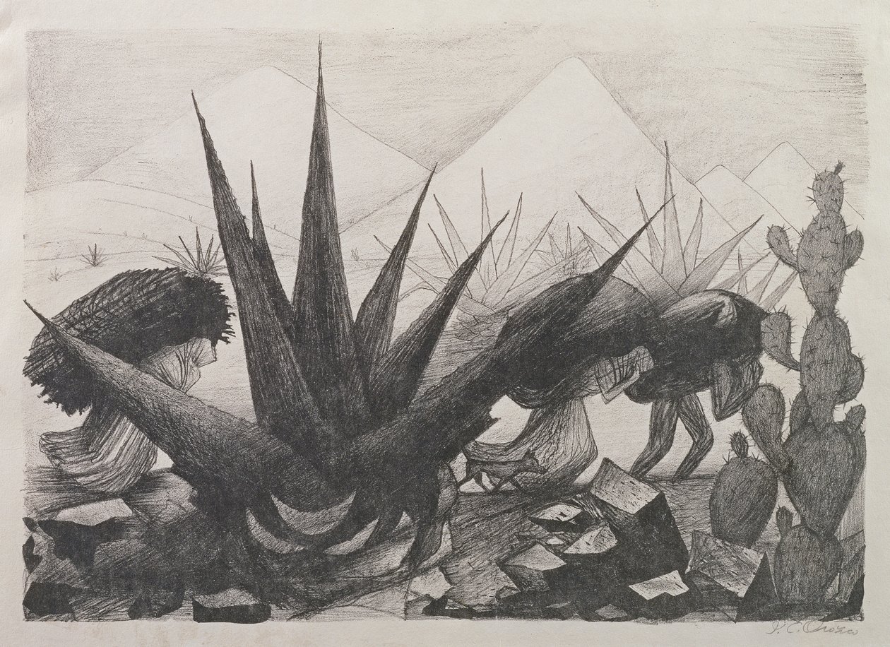 Indiáni a rostliny Magney od José Clemente Orozco