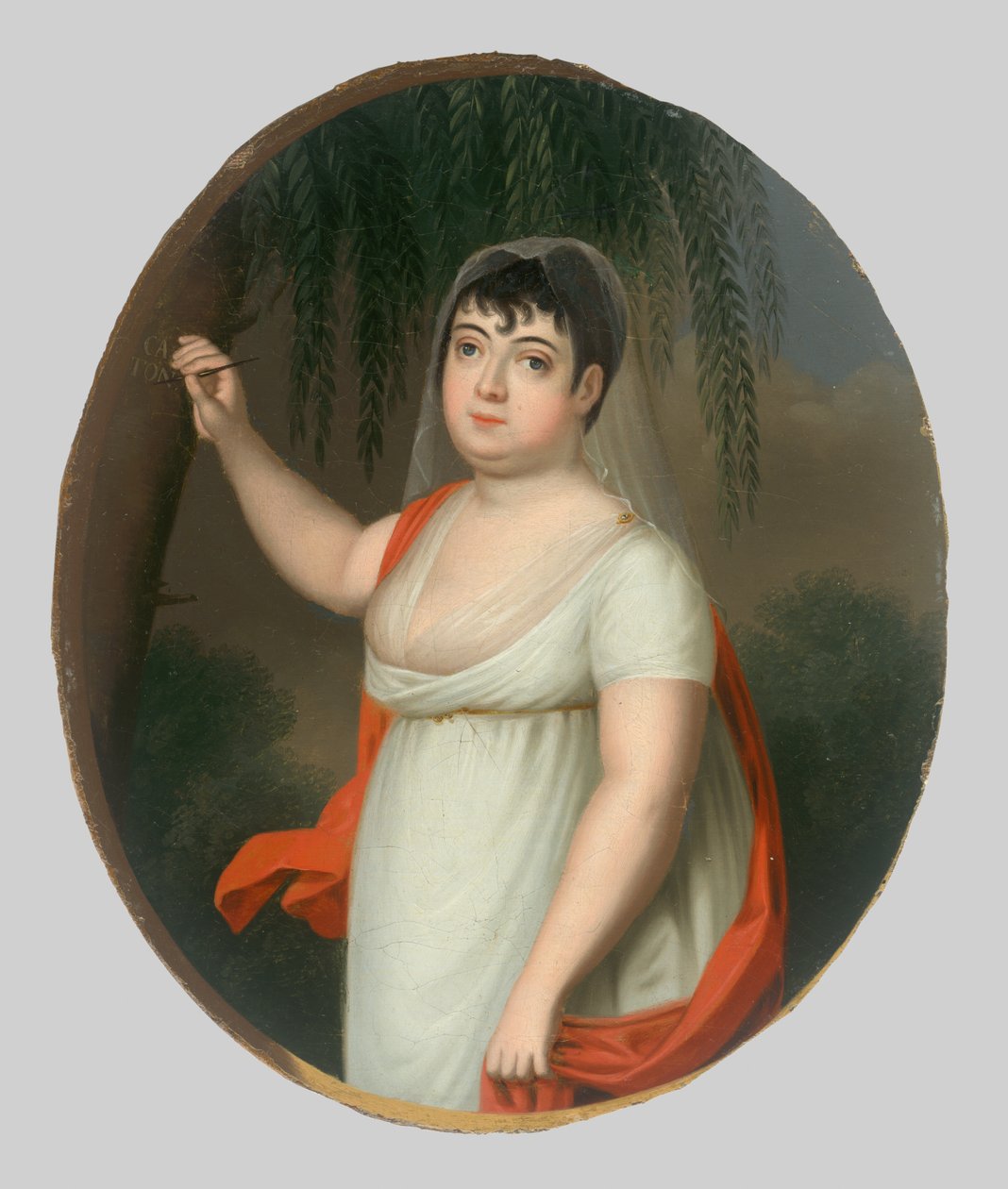 Mladá žena u stromu. Anna Kateřina Szirmayová, rod.Horváth-Stansith od Josef Czauczik