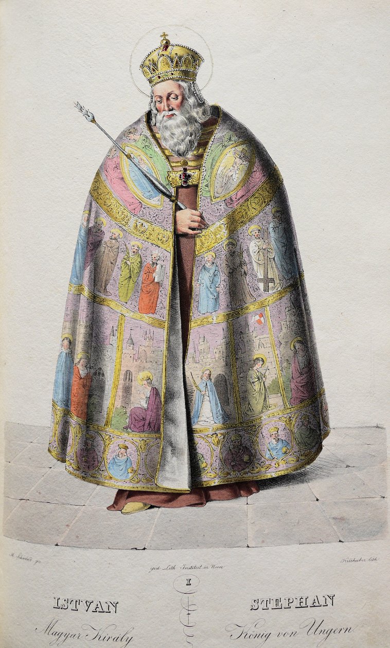 Stephen I (969-1038), svatý, uherský král od Josef Nikolaus Kriehuber