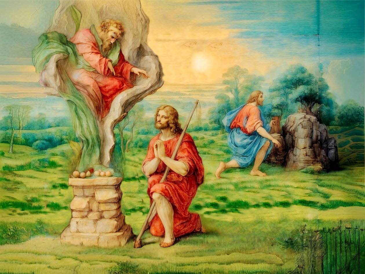 A1_Genesis_12- Oběť Kaina a Ábela od Josef Johann Michel