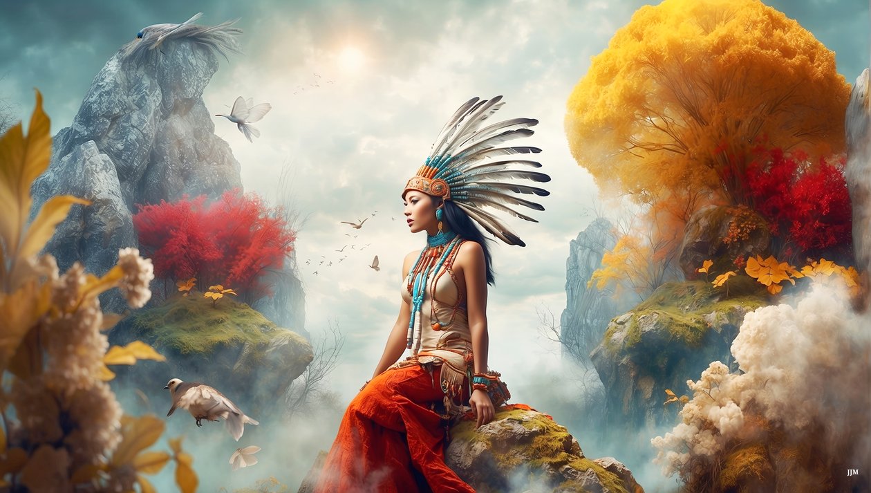 Dreamcore_dreamlike_scene-native american_01 od Josef Johann Michel