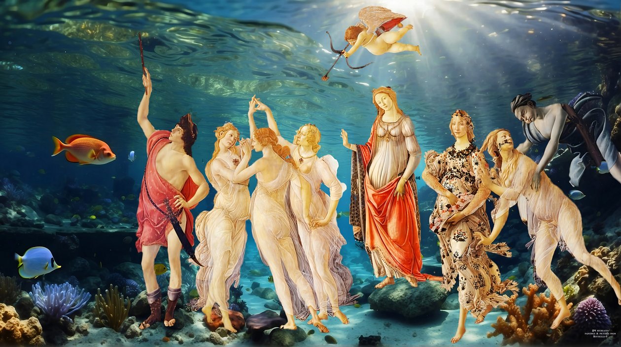 JJM-recreate_Botticelli-S_La Primavera_underwater od Josef Johann Michel