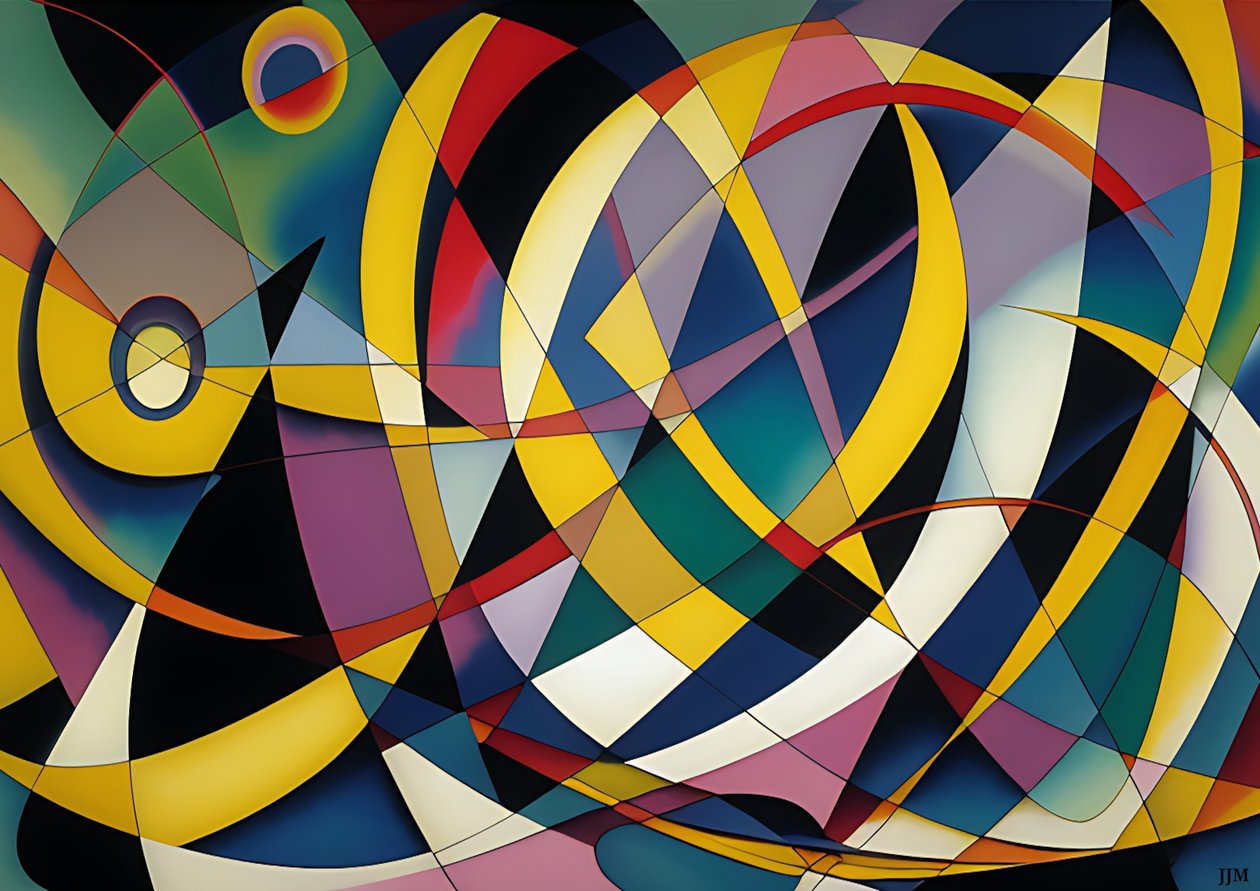abstrakt: silver-yellow_curve 7 od Josef Johann Michel