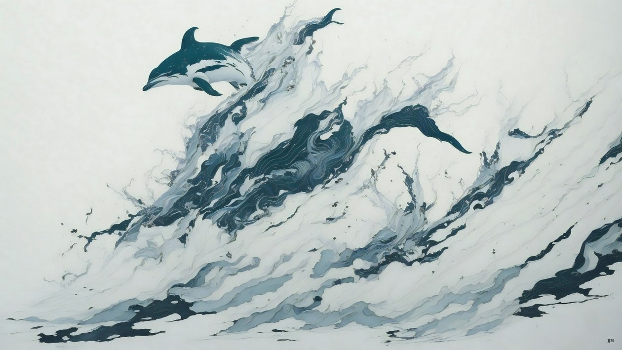 mustemaalaus: Dolphin_01 od Josef Johann Michel