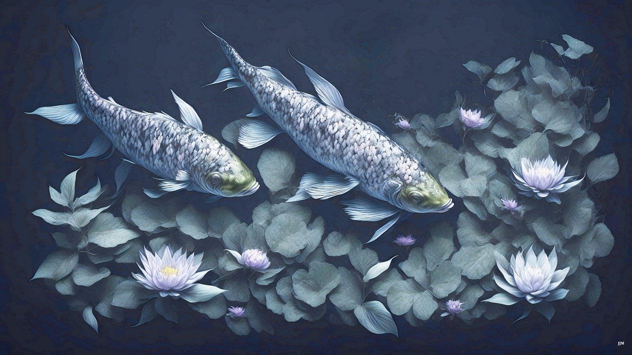 malba inkoustem: Koi-Karpfish_amethyst_01 od Josef Johann Michel