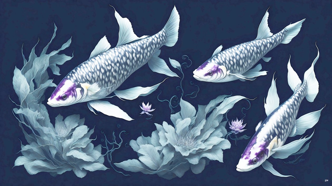 mustemaalaus: Koi-Karpfish_amethyst_02 od Josef Johann Michel