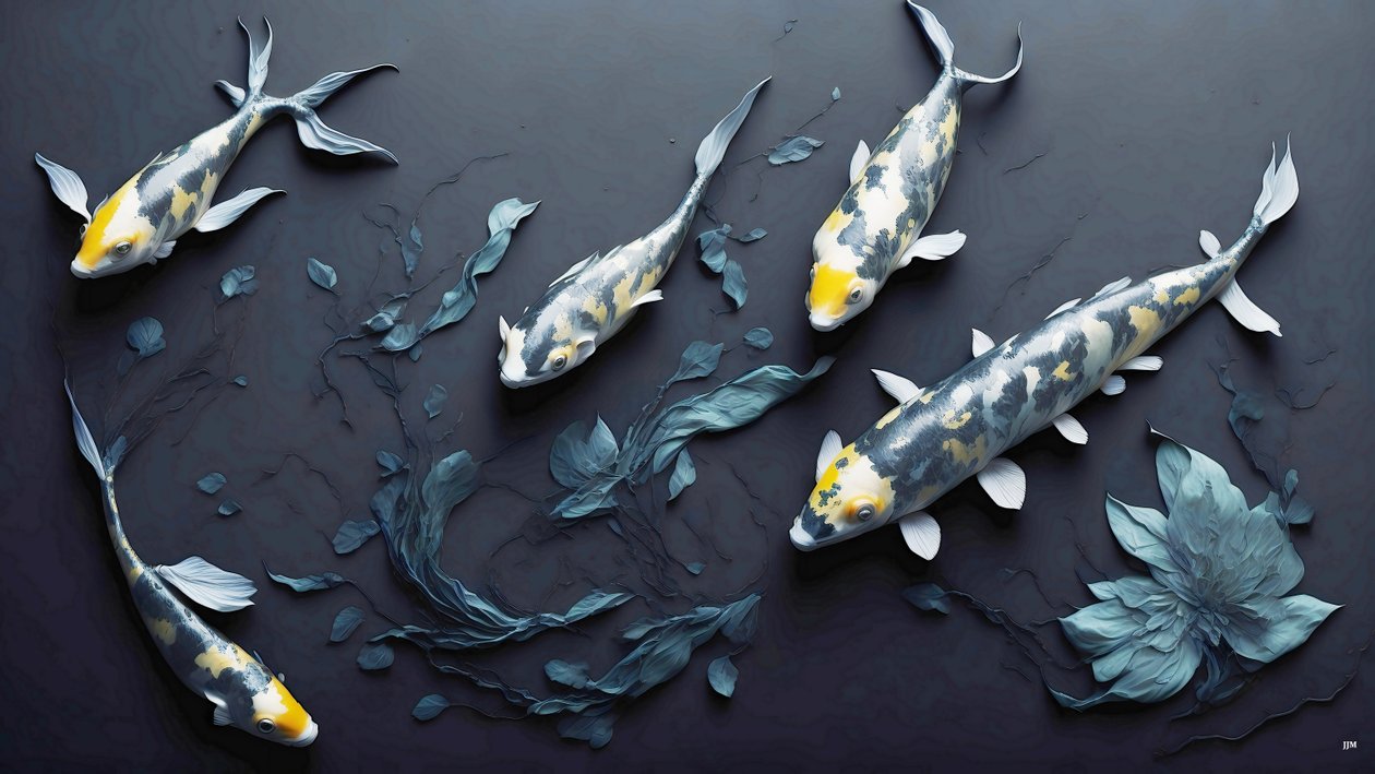 malba inkoustem: Koi-Karpfish_yellow_01 od Josef Johann Michel