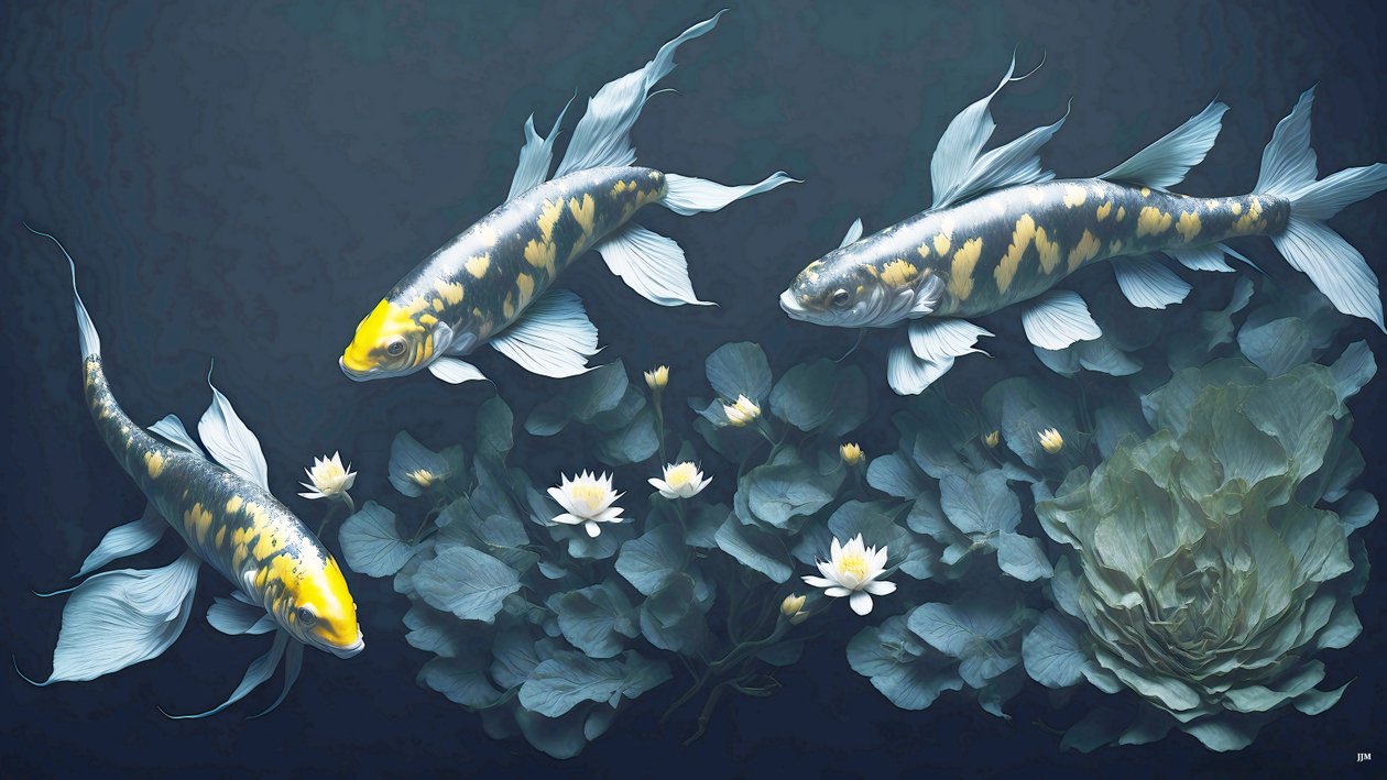 malba inkoustem: Koi-Karpfish_yellow_03 od Josef Johann Michel