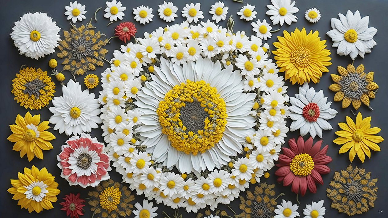 mandala:Heřmánek-Matricaria elements_01 od Josef Johann Michel