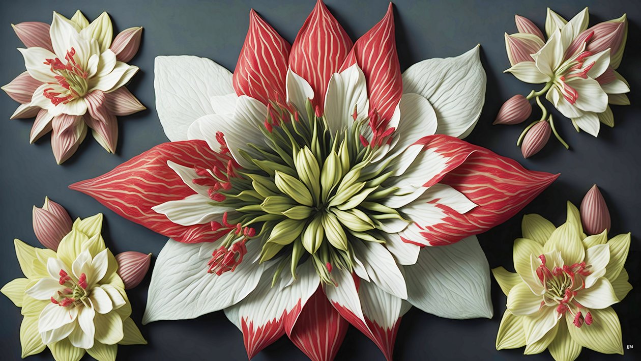 mandala: Amaryllis elements_02 od Josef Johann Michel