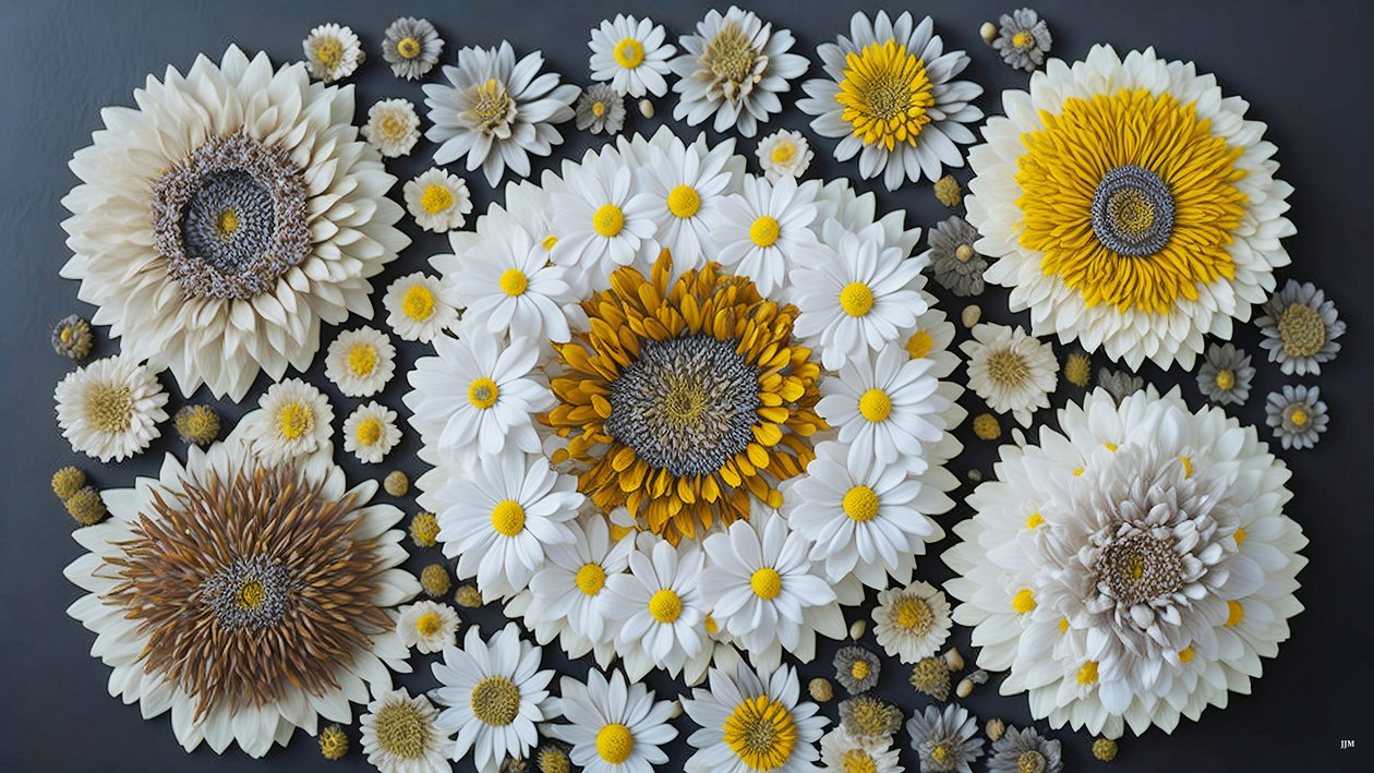 mandala: Heřmánek-Matricaria elements_02 od Josef Johann Michel