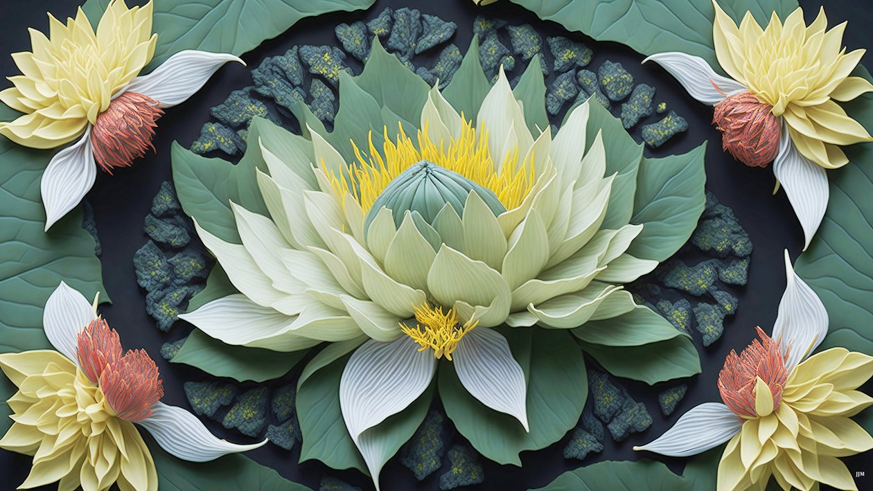 mandala: lekníny elementy_04 od Josef Johann Michel