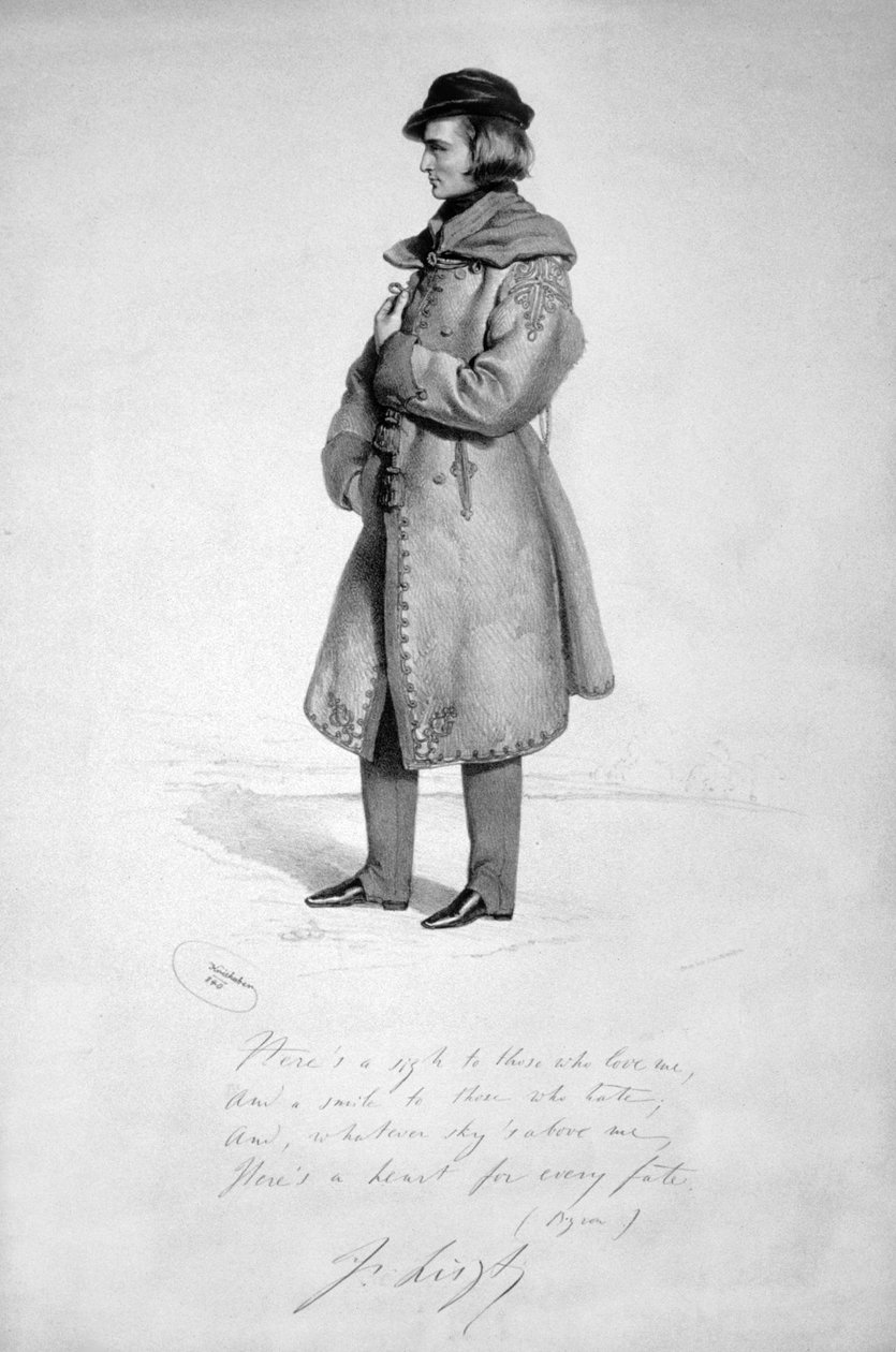 Franz Liszt 1840 od Josef Kriehuber