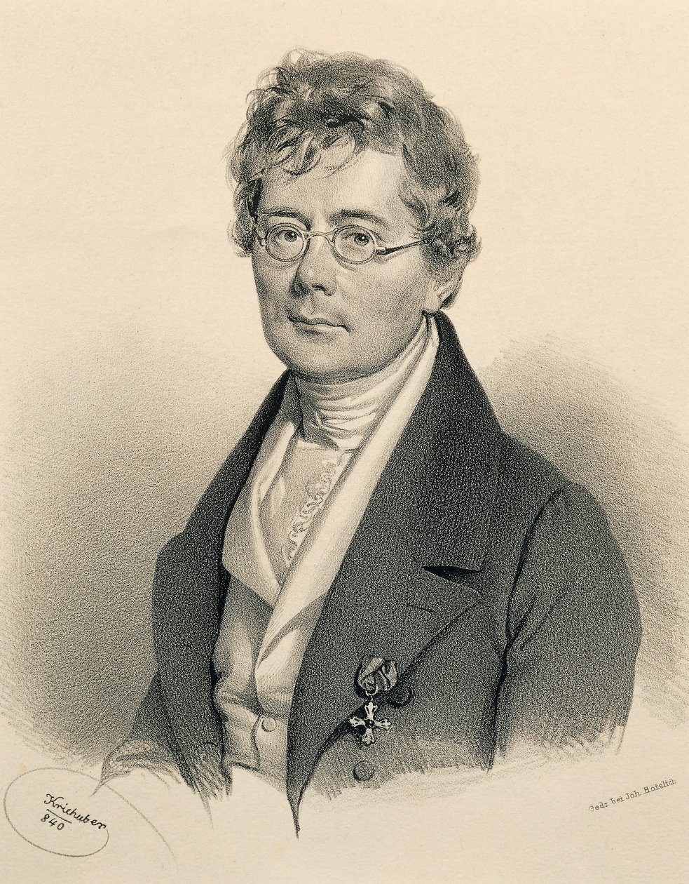 Portrét Simona Sechtera (Frymburk od Josef Nikolaus Kriehuber