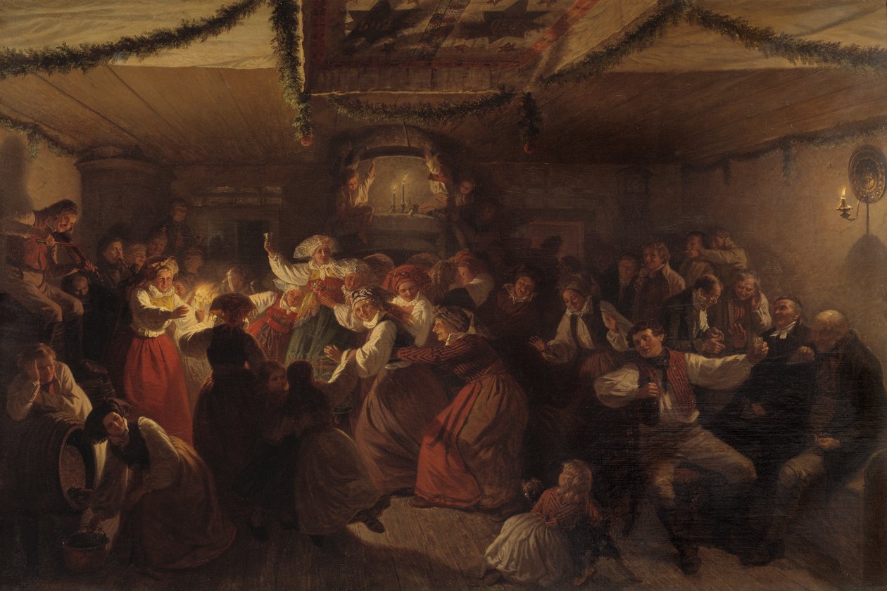 Svatební večírek z Vingåker, 1857 od Josef Wilhelm Wallander