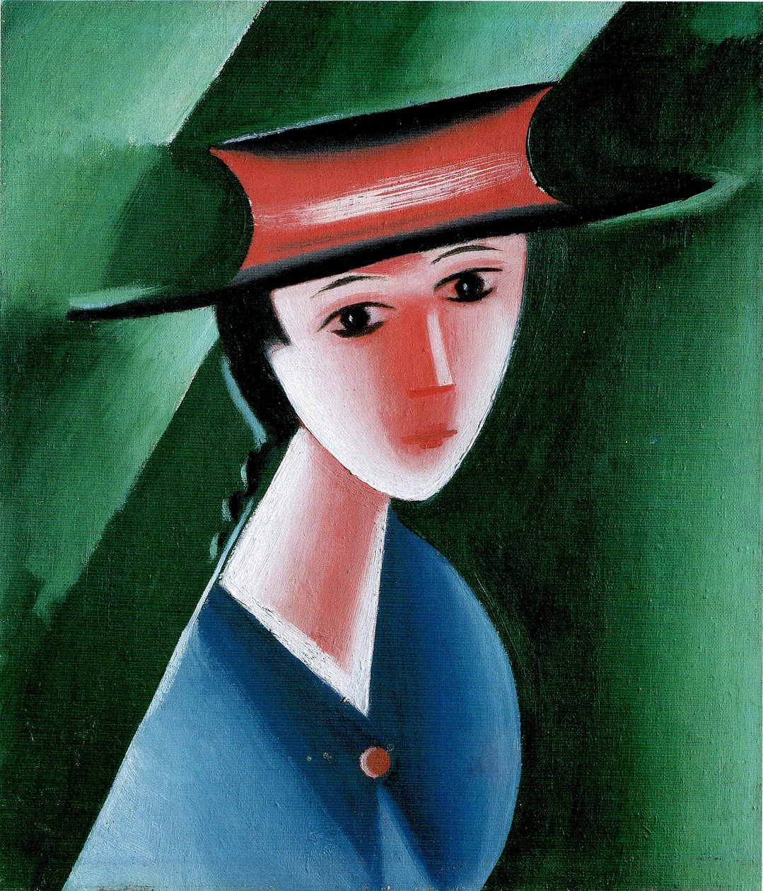 Dívka s červeným kloboukem, 1915 od Josef Čapek