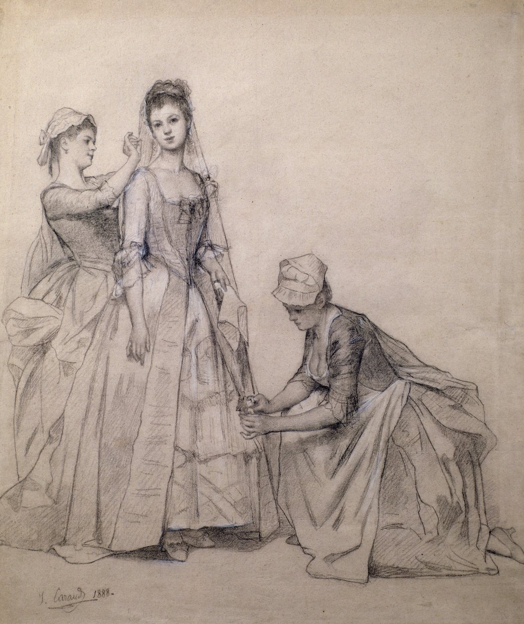 Obsluha nevěsty (kresba) od Joseph Caraud
