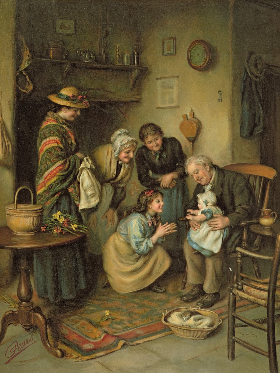 Rodinná bohoslužba, z výroční hry Pears, 1911 od Joseph Clark