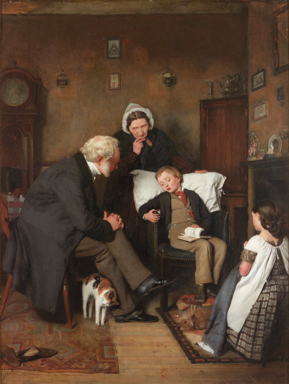 Nemocný chlapec, kolem roku 1857 od Joseph Clark