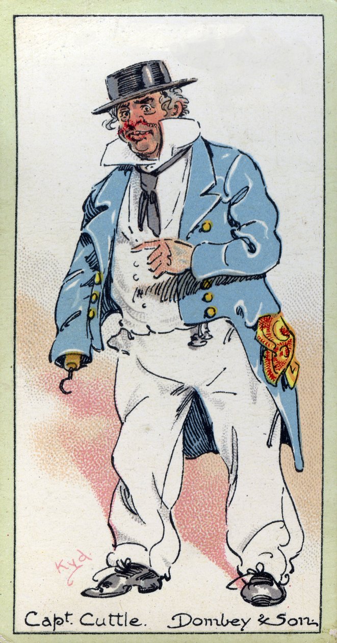 Kapitán Cuttle, z knihy "Dombey a syn", Charles Dickens, 1923 od Joseph Clayton Clarke
