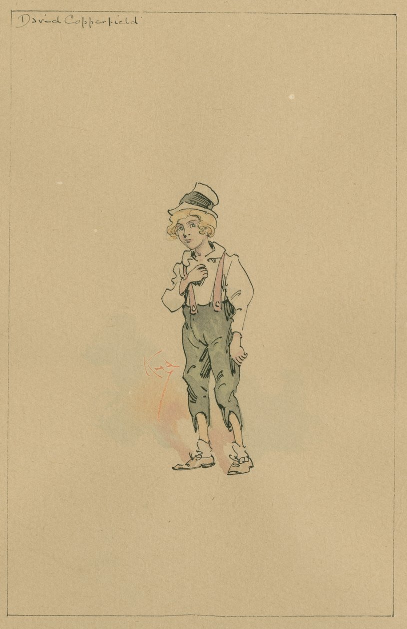 David Copperfield, cca 1920 (pero a inkoust s wc na papíře) od Joseph Clayton Clarke