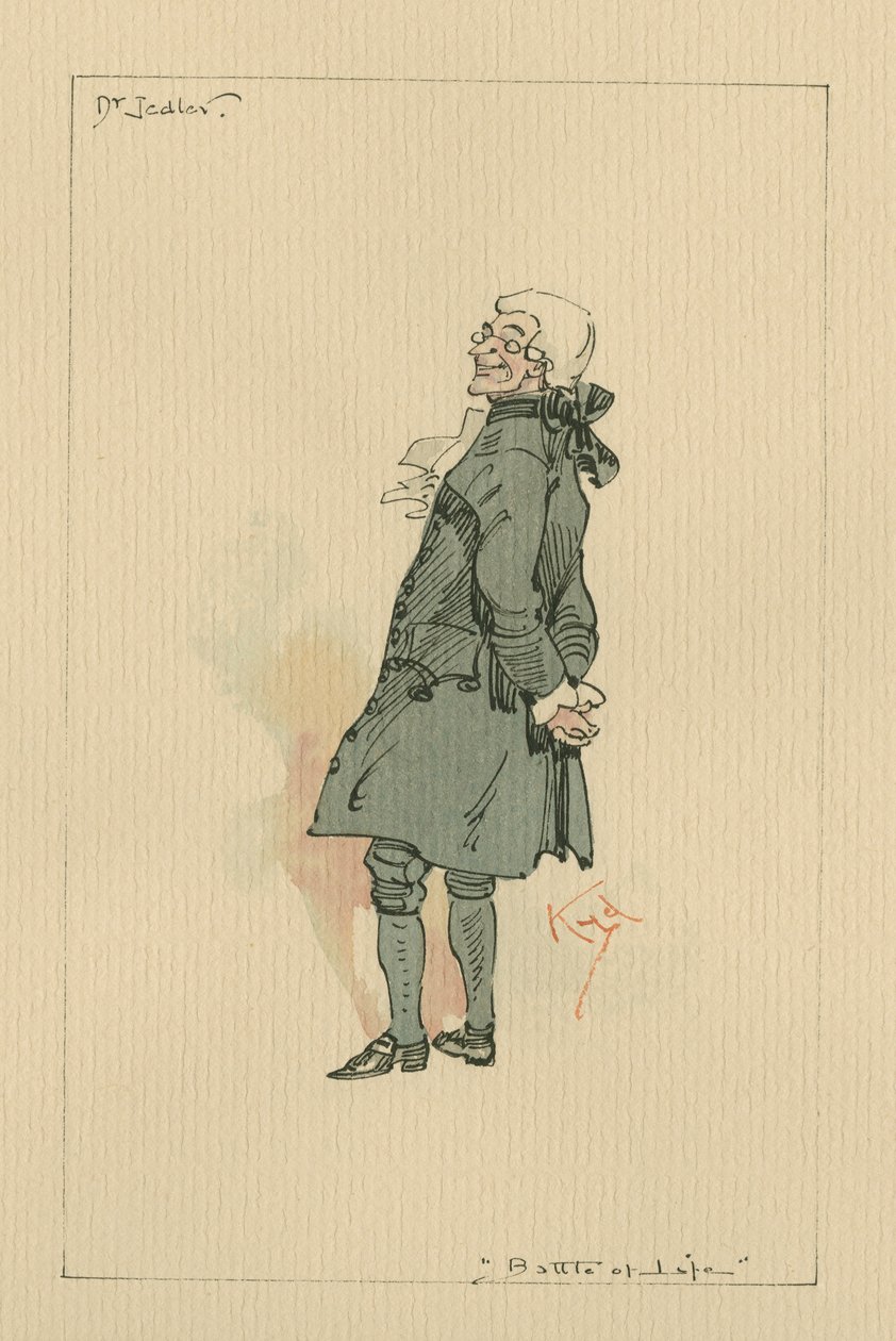Dr Jedler – Bitva o život, cca 20. léta (pero a inkoust s wc na papíře) od Joseph Clayton Clarke