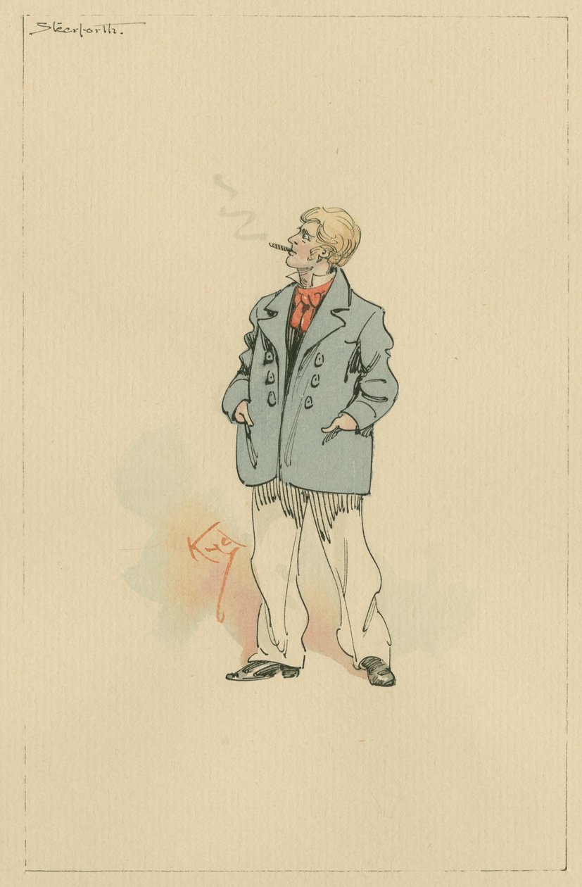 James Steerforth, cca 1920 (pero a inkoust s wc na papíře) od Joseph Clayton Clarke