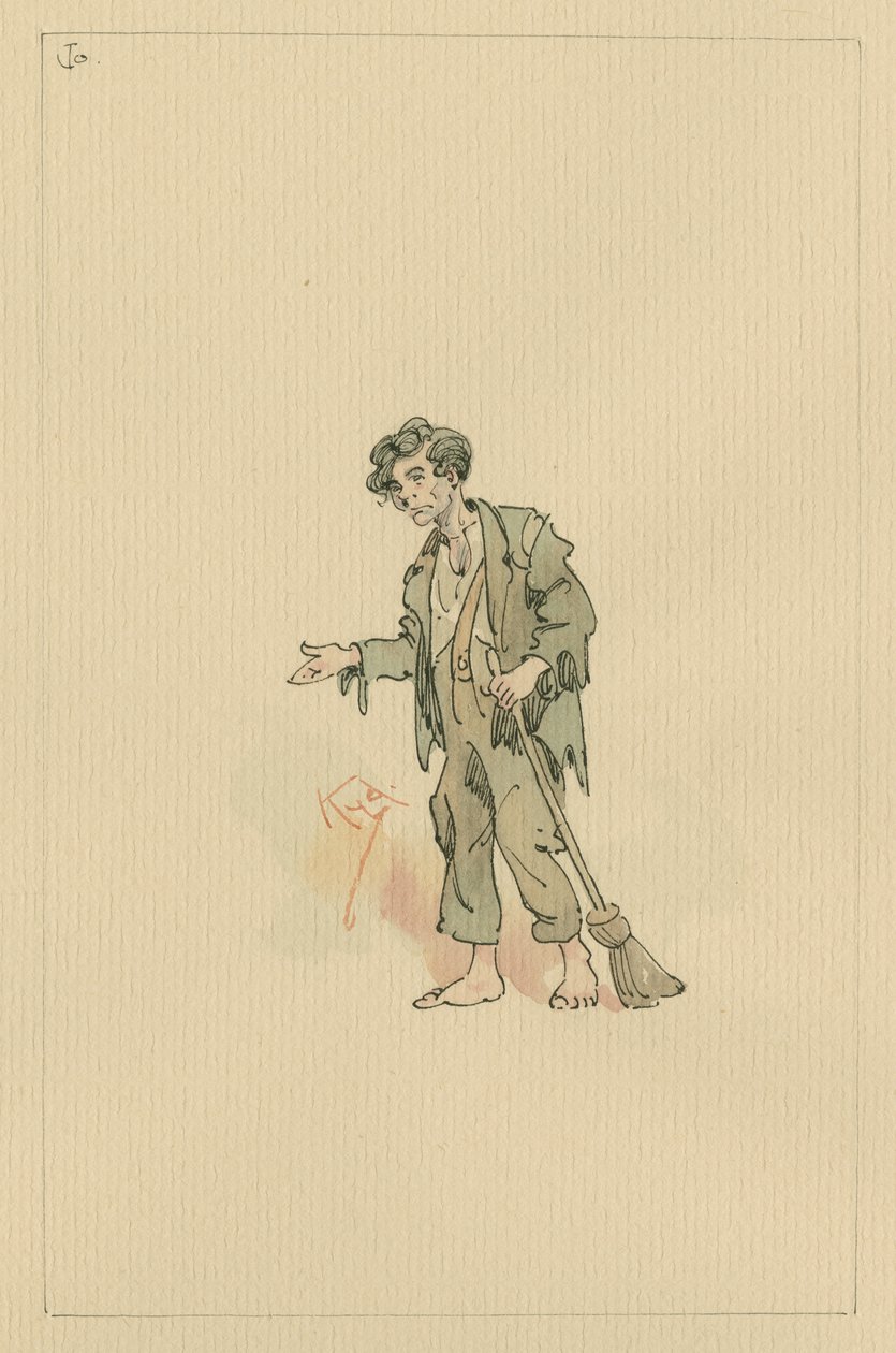 Jo, cca 1920 (pero a inkoust s wc na papíře) od Joseph Clayton Clarke